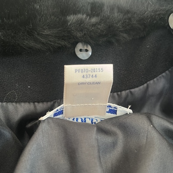 Pendleton Black 100% Virgin Wool lined Blazer Suit Removable Fur Neck 12P VTG - Picture 8 of 17